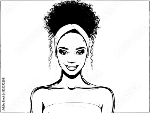 Dribbble-style matte pink-gradient avatar—high-contrast updo, white dress, copy space—perfect for splash, team page or brand badge