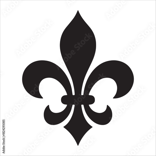 Elegant Fleur-De-Lis Silhouette Icon Design