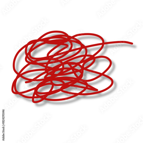 Abstract Hand-Drawn Scribble Shadow Pen Lines Set for Modern Minimalist Graphic Design