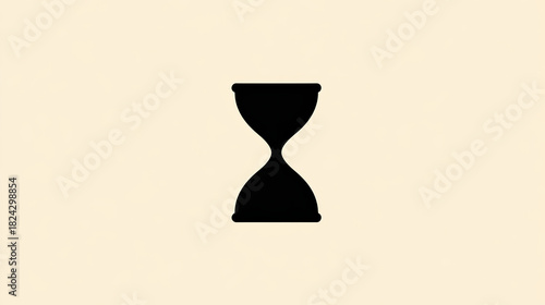 Classic hourglass icon, timeless symbol for time passing. This simple silhouette sand timer represents countdown and patience