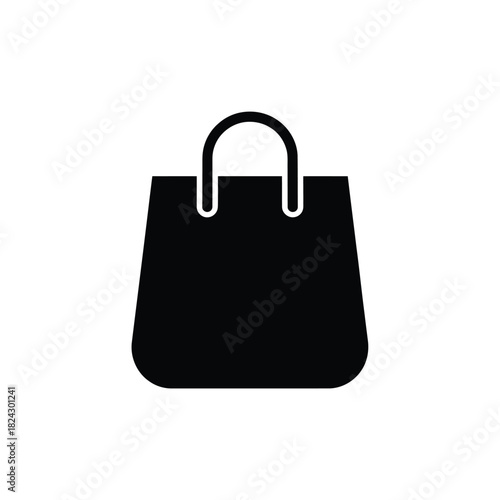 Simple black silhouette of a shopping bag icon