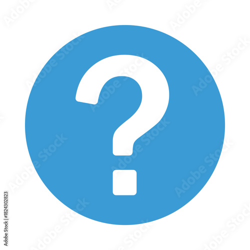 Blue circle icon with white question mark symbol for help