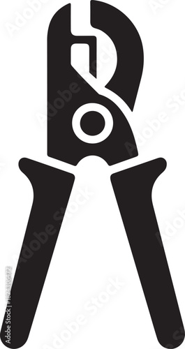 Vector icon of a wire cutter tool in black silhouette, ideal for industrial and household repair concepts