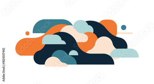 Abstract illustration featuring flowing shapes and a vibrant color palette, evoking a sense of movement and visual interest.