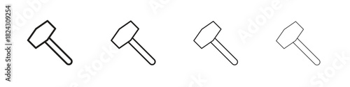 Hammer icon, modern stroke line art logotype graphic design pack