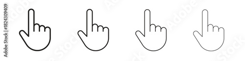 Hand pointer icon, modern stroke line art logotype graphic design pack