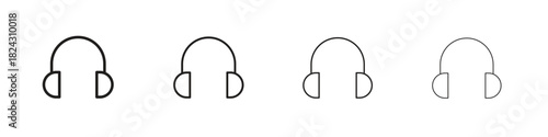 Headphones icon, modern stroke line art logotype graphic design pack