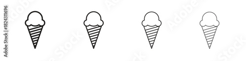 Ice cream icon, modern stroke line art logotype graphic design pack