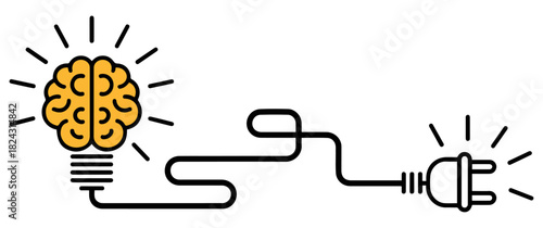 creative idea bulb with human brain