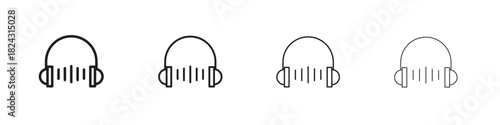 Listening icon, modern stroke line art logotype graphic design pack