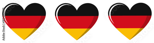 germany flag heart shape icon set