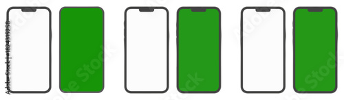 smartphone mockup mobile screen set