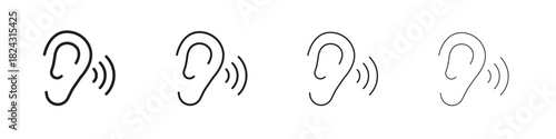 Listening icon, modern stroke line art logotype graphic design pack
