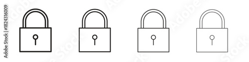 Lock icon, modern stroke line art logotype graphic design pack