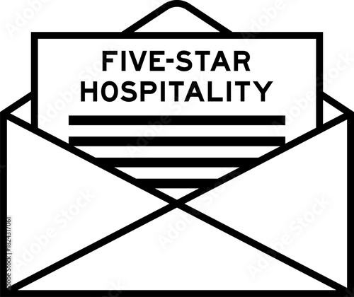 Envelope and letter sign with word five star hospitality as the headline