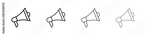 Megaphone icon, modern stroke line art logotype graphic design pack