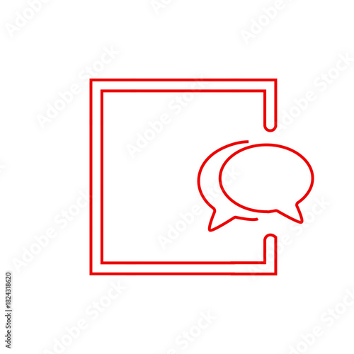 Chat bubble frame icon vector for messaging communication app interface