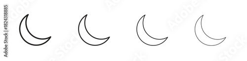 Moon icon, modern stroke line art logotype graphic design pack