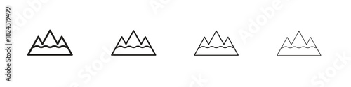 Mountain icon, modern stroke line art logotype graphic design pack