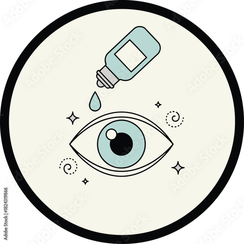 Eye care relief as lubricating eyedrops gently refresh a tired eye for vision wellness and comfort