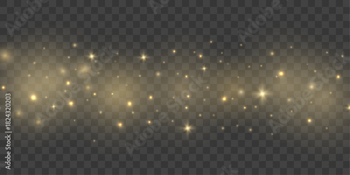 Golden shine wave with shimmering dust, smooth luminous streaks and soft radiant beams, luxury celebration sparkle vector for elegant graphics.
