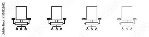 Office chair icon, modern stroke line art logotype graphic design pack