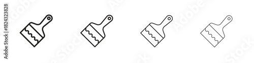 Paint brush icon, modern stroke line art logotype graphic design pack
