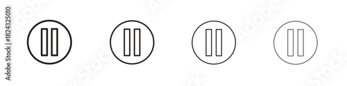 Pause icon, modern stroke line art logotype graphic design pack
