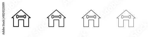 Pet house icon, modern stroke line art logotype graphic design pack