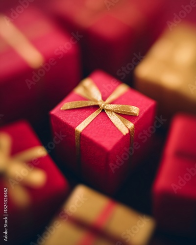 Gift wrapping celebration holiday presents festive atmosphere close-up cheerful mood