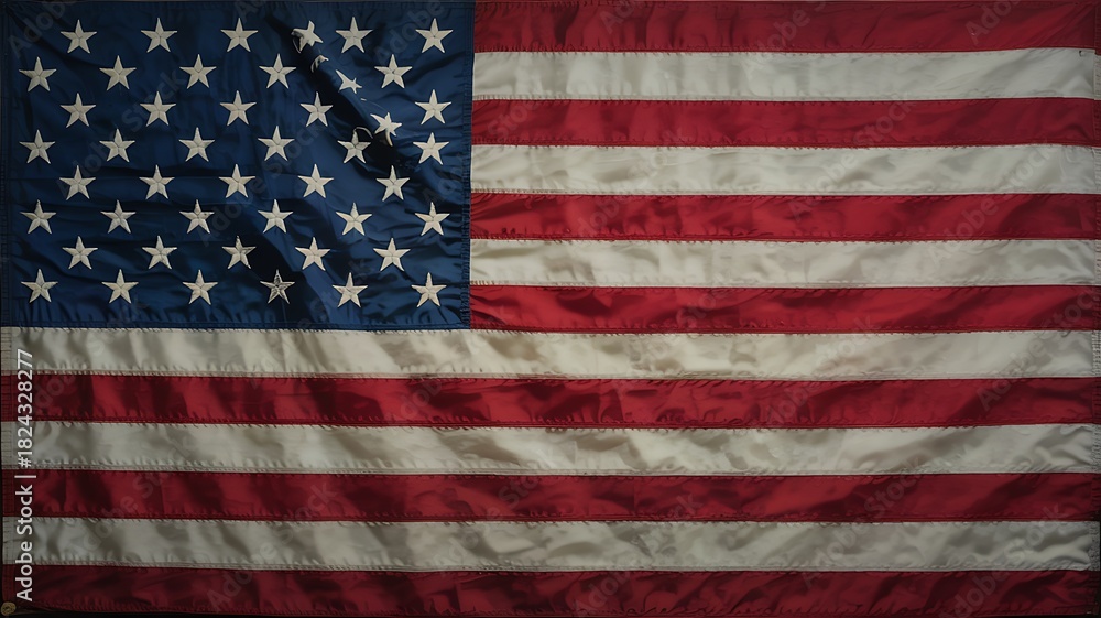 Obraz premium American flag on wooden background
