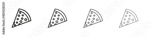 Pizza slice icon, modern stroke line art logotype graphic design pack