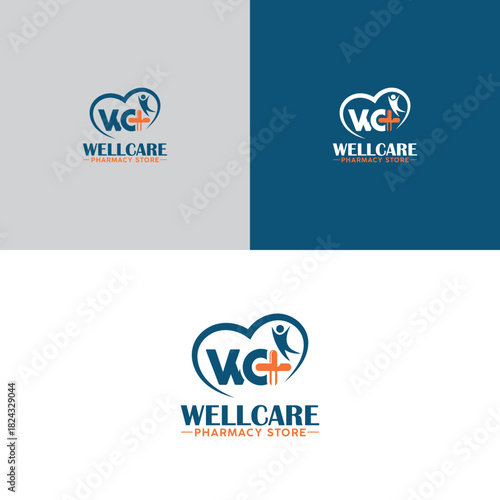 Professional WC Lettermark Logo - Modern, Clean, and Trustworthy Medical Symbol