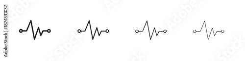Pulse icon, modern stroke line art logotype graphic design pack