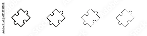 Puzzle piece icon, modern stroke line art logotype graphic design pack