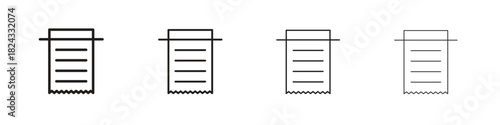 Receipt icon, modern stroke line art logotype graphic design pack