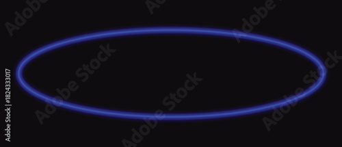 Blue neon bubble on a black 