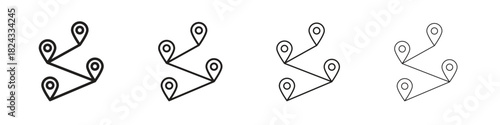 Route icon, modern stroke line art logotype graphic design pack