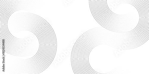 Abstract white background with black circle rings. Digital future technology concept. vector illustration.