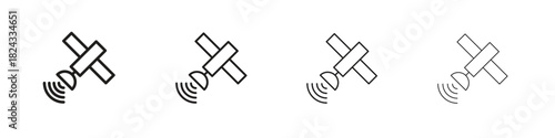 Satellite icon, modern stroke line art logotype graphic design pack