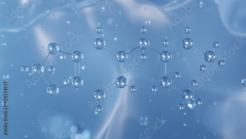 Fototapeta Naklejka Na Ścianę i Meble -  mbdb molecular structure, 3d model molecule, psychoactive agent structural chemical formula view from a microscope