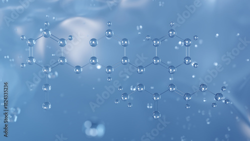 Fototapeta Naklejka Na Ścianę i Meble -  azoxystrobin molecular structure, 3d model molecule, fungicide structural chemical formula view from a microscope