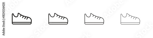 Shoes icon, modern stroke line art logotype graphic design pack