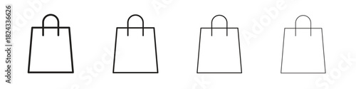 Shopping bag icon, modern stroke line art logotype graphic design pack