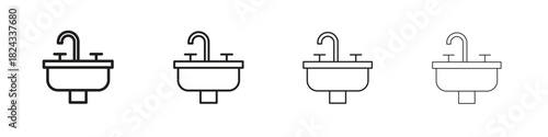 Sink icon, modern stroke line art logotype graphic design pack