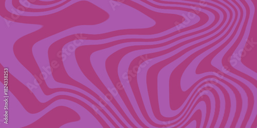 Abstract pink wavy lines pattern background. Vector psychedelic retro style backdrop. 