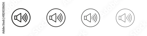 Speaker icon, modern stroke line art logotype graphic design pack
