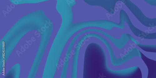 Abstract background. Distorted warping fluid abstract blue cyan colors. Wavy swarling colors. Liquid dynamic grainy texture, Colorful poster design with liquid and curve lines. 