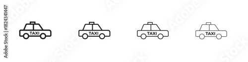 Taxi icon, modern stroke line art logotype graphic design pack