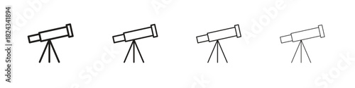 Telescope icon, modern stroke line art logotype graphic design pack